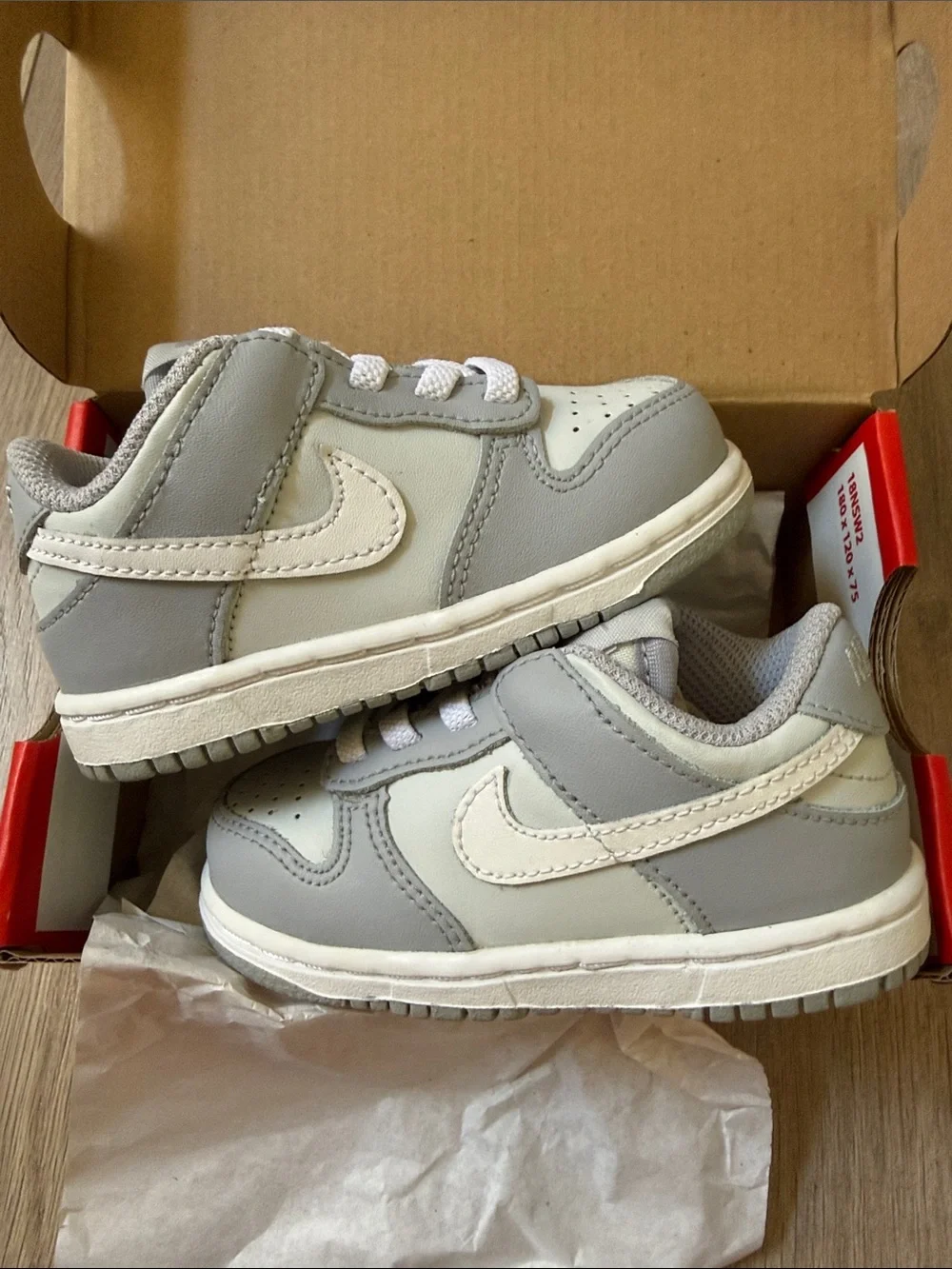New Toddler Nike Dunk Low Wolf Grey